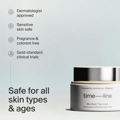 Timeline Mitopure size comparison next to common items showing .67 fl oz portability