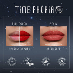 TIMEPHORIA watery gel texture swipe demonstrating smooth coverage and vivid pigment