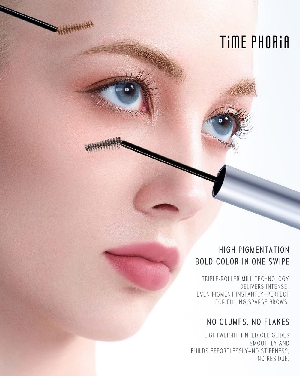 TIMEPHORIA Revela gel texture swiped on skin demonstrating smooth, buildable pigment