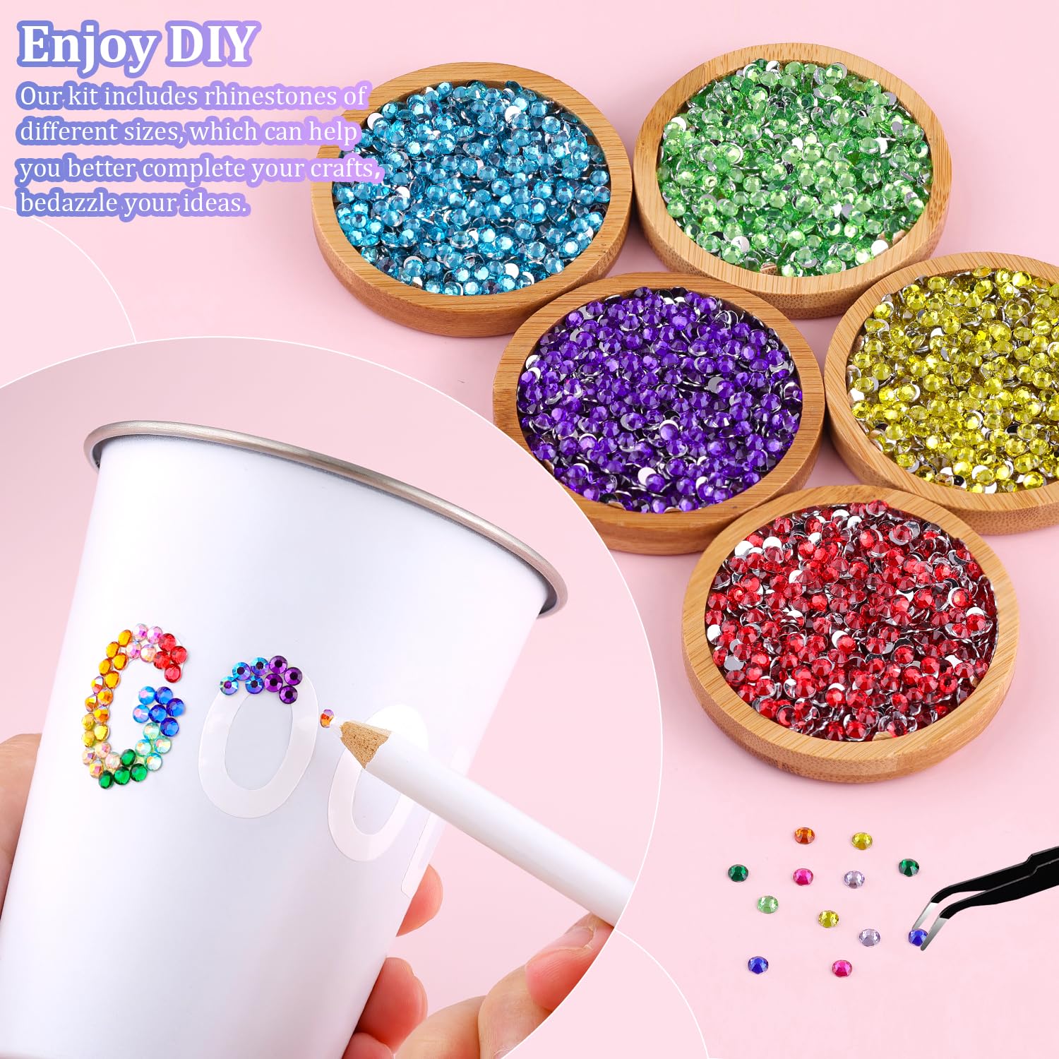TINKRSTUFF 4mm flatback gem detail highlighting facet shine for eye-catching crafts