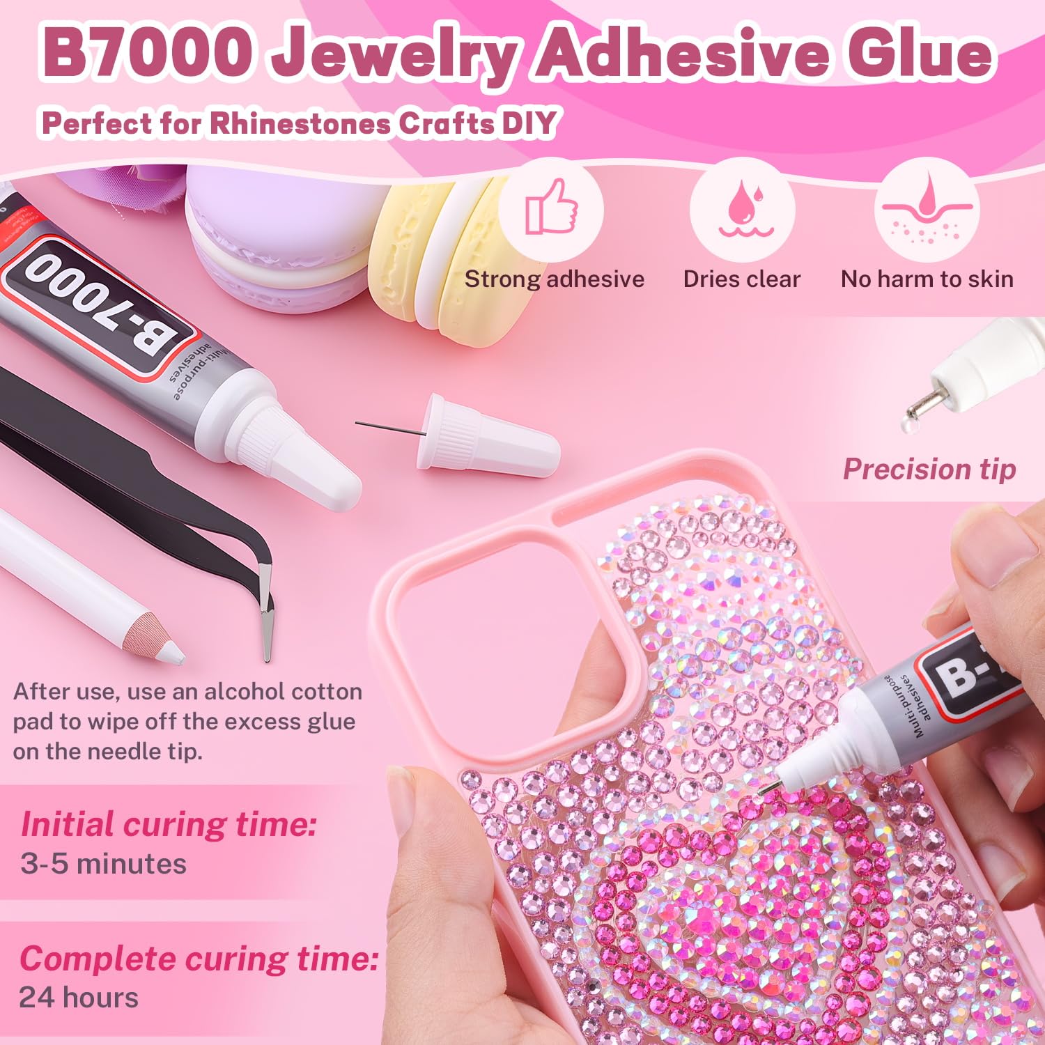TINKRSTUFF tweezers and pickup pen placing a gem for precise application benefit