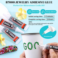 TINKRSTUFF B7000 glue needle tip demonstrating precision glue control and clear drying