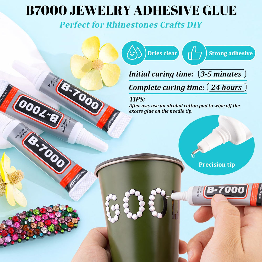 TINKRSTUFF B7000 glue tube with fine needle applicator delivering clear, strong adhesion