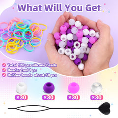 TINKRSTUFF beader and 50 elastics detail for easy threading and secure hold