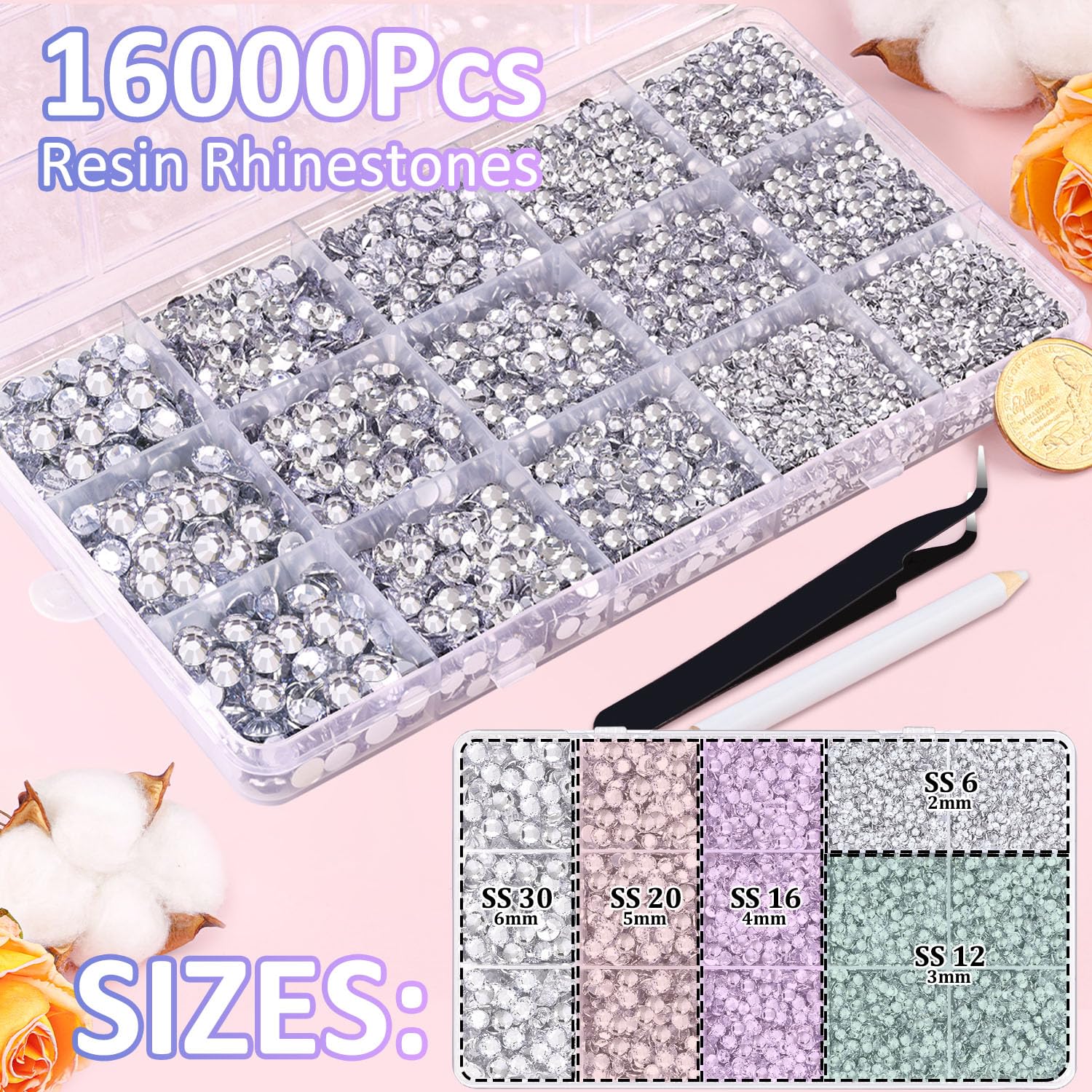 TINKRSTUFF close-up of faceted rhinestone surface showing crisp sparkle detail