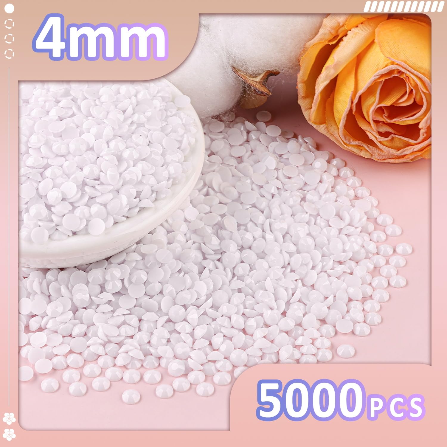 TINKRSTUFF close-up of faceted 4mm resin rhinestone surface — bright reflective sparkle