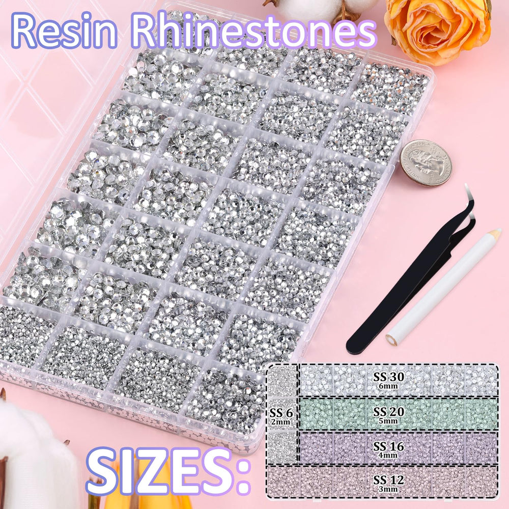 TINKRSTUFF close-up facets of resin rhinestones showing bright sparkle and precise cuts