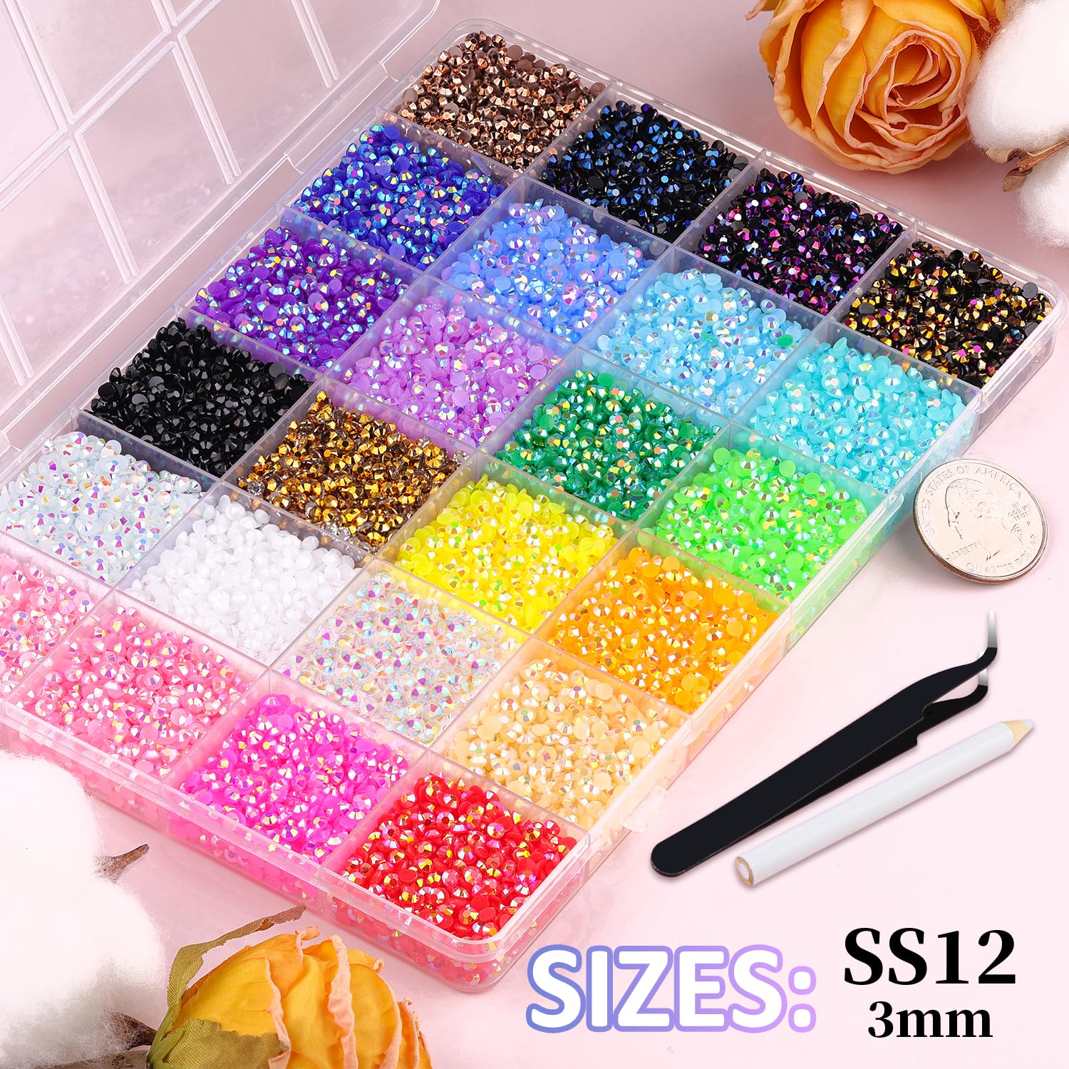 TINKRSTUFF close-up of resin rhinestone coating highlighting long-lasting sparkle