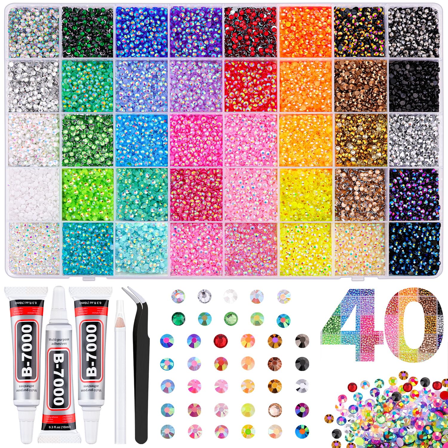 TINKRSTUFF compartment box of 40 colors, organized for quick crafting use