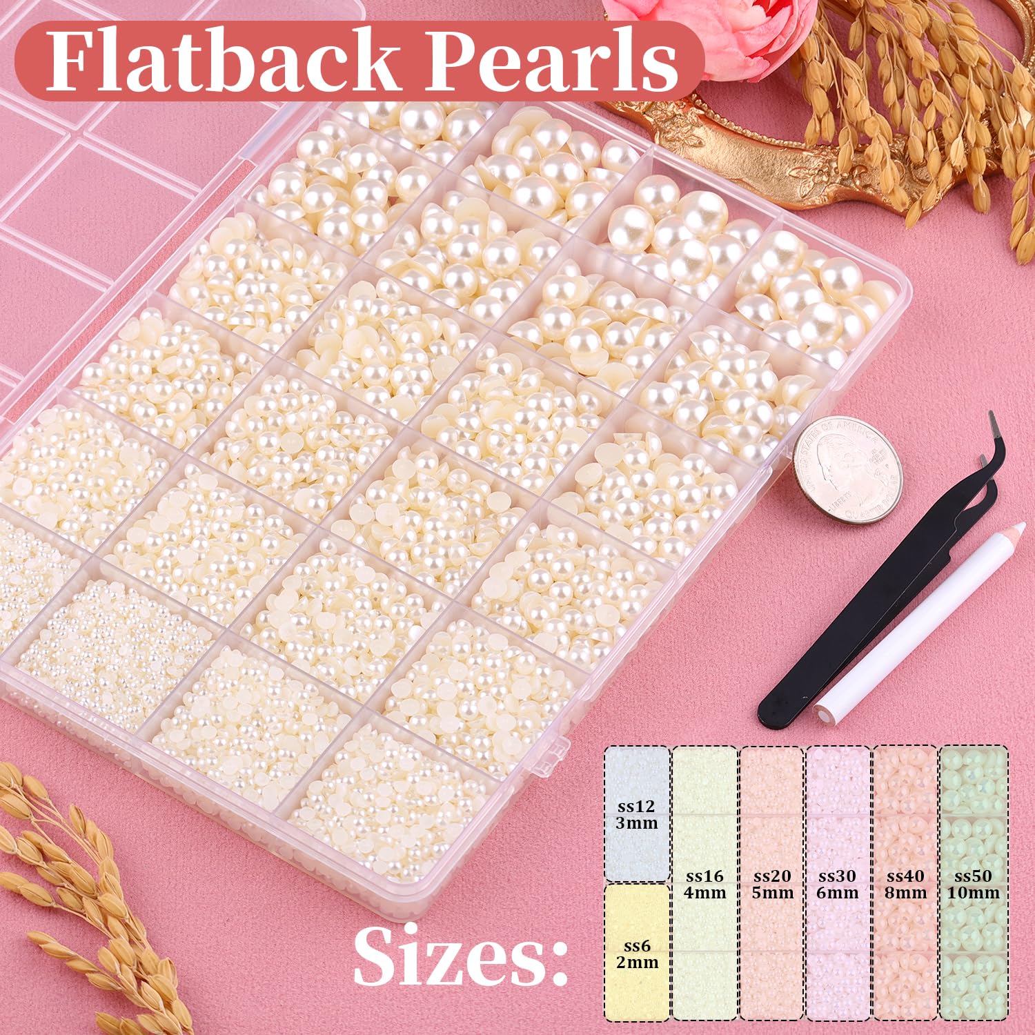 TINKRSTUFF closeup of 24 compartments showing mixed 2–10mm sizes for precise selection