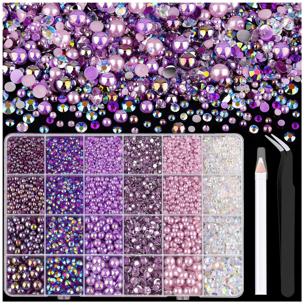 TINKRSTUFF box open showing organized pearls and rhinestones, ideal for large projects
