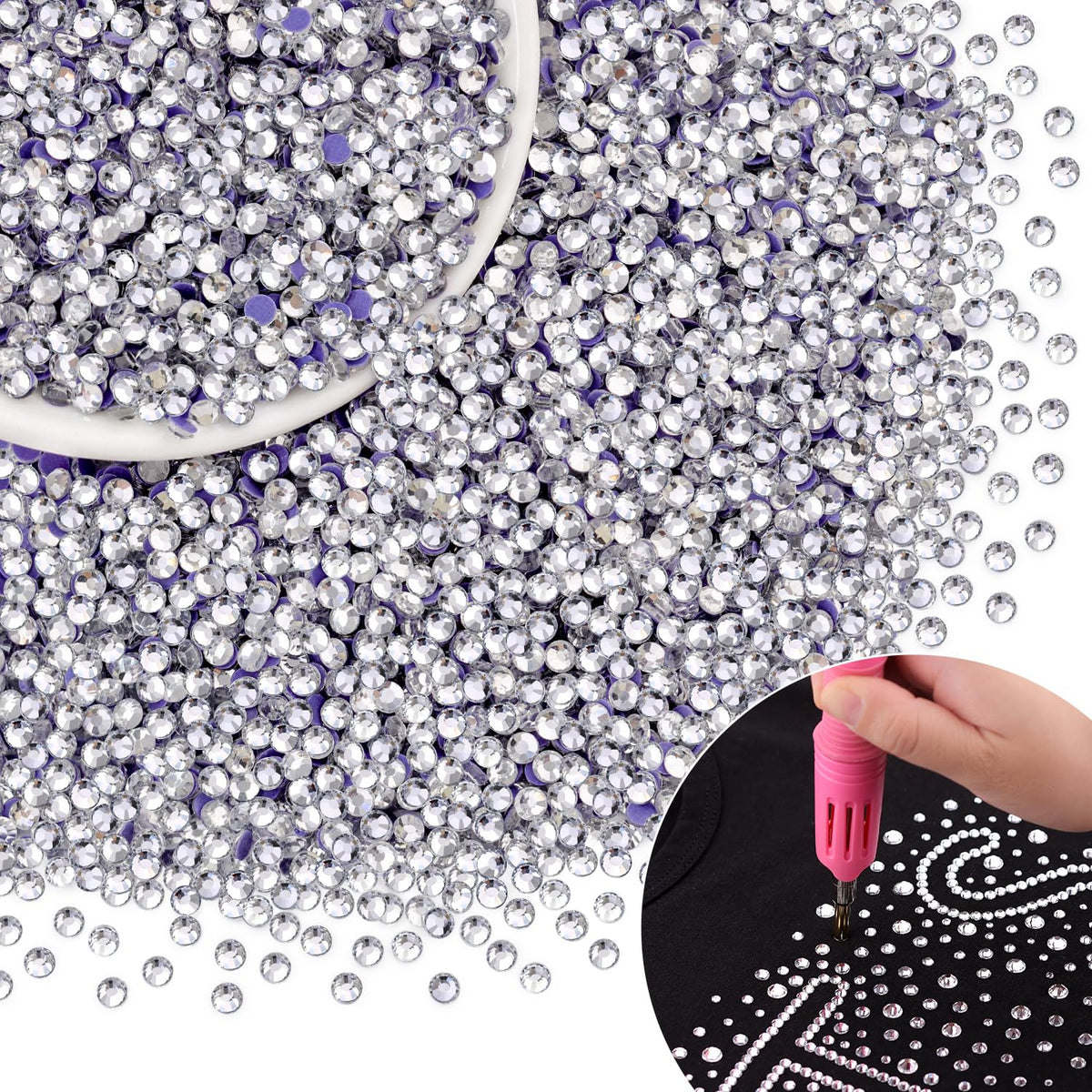 TINKRSTUFF front packaging with 8000pcs clear rhinestones showing value