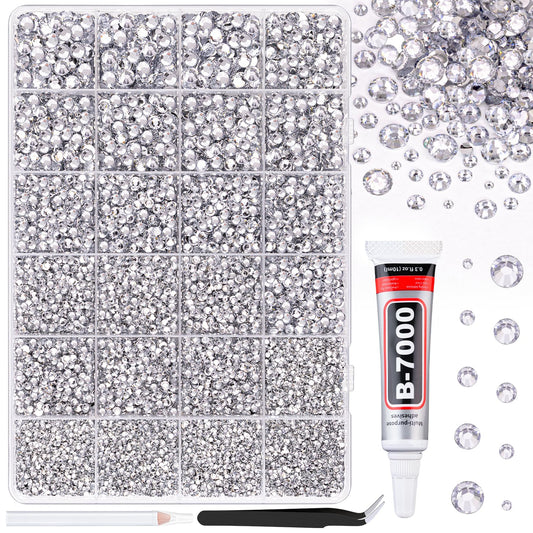 TINKRSTUFF front packaging showing 24-grid box and clear rhinestones, simplifies storage