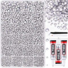 TINKRSTUFF front packaging showing 24-grid box and clear rhinestones for easy storage and use
