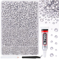 TINKRSTUFF front packaging showing 24-grid box and clear rhinestones, simplifies storage