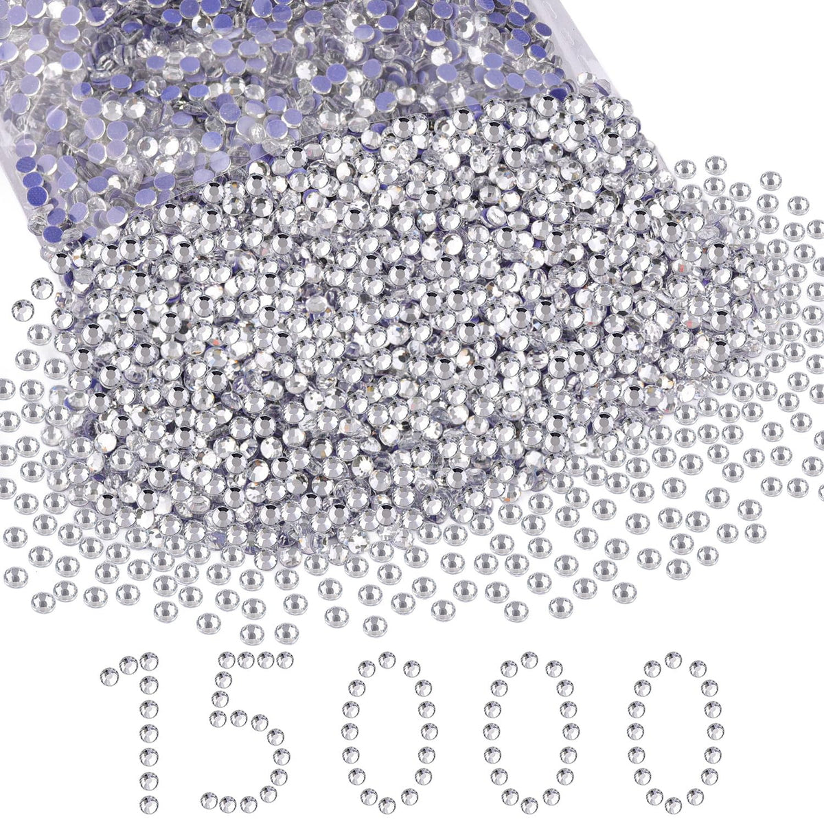 TINKRSTUFF front pack of 15000 clear SS10 rhinestones showing value and quantity