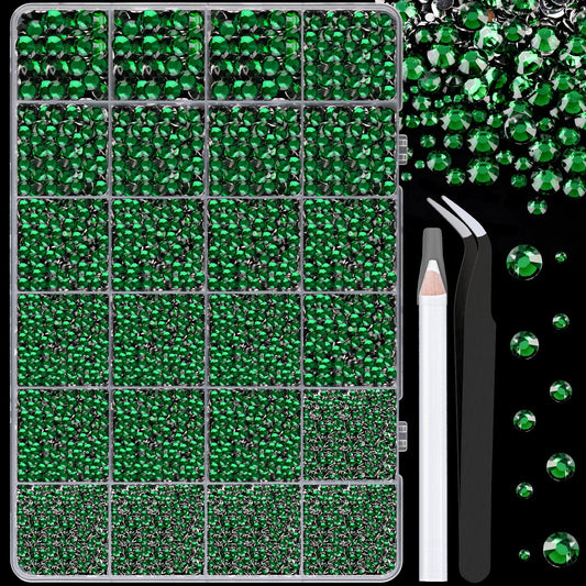 TINKRSTUFF front packaging showing 24-grid box and emerald rhinestones for organized crafting