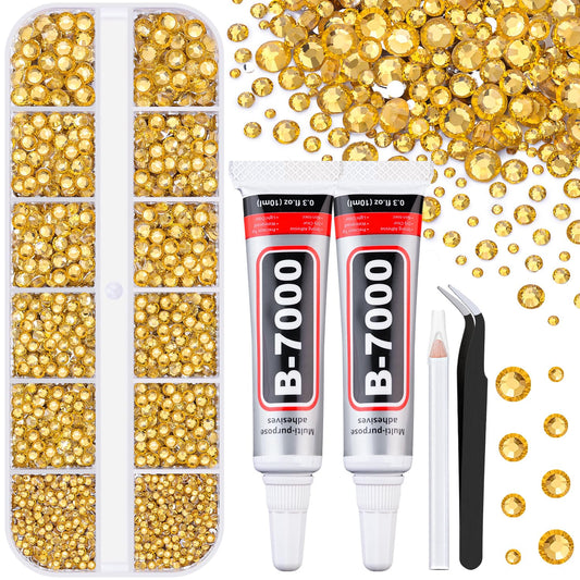 TINKRSTUFF front packaging showing golden-yellow rhinestones and tools, ideal for gifting
