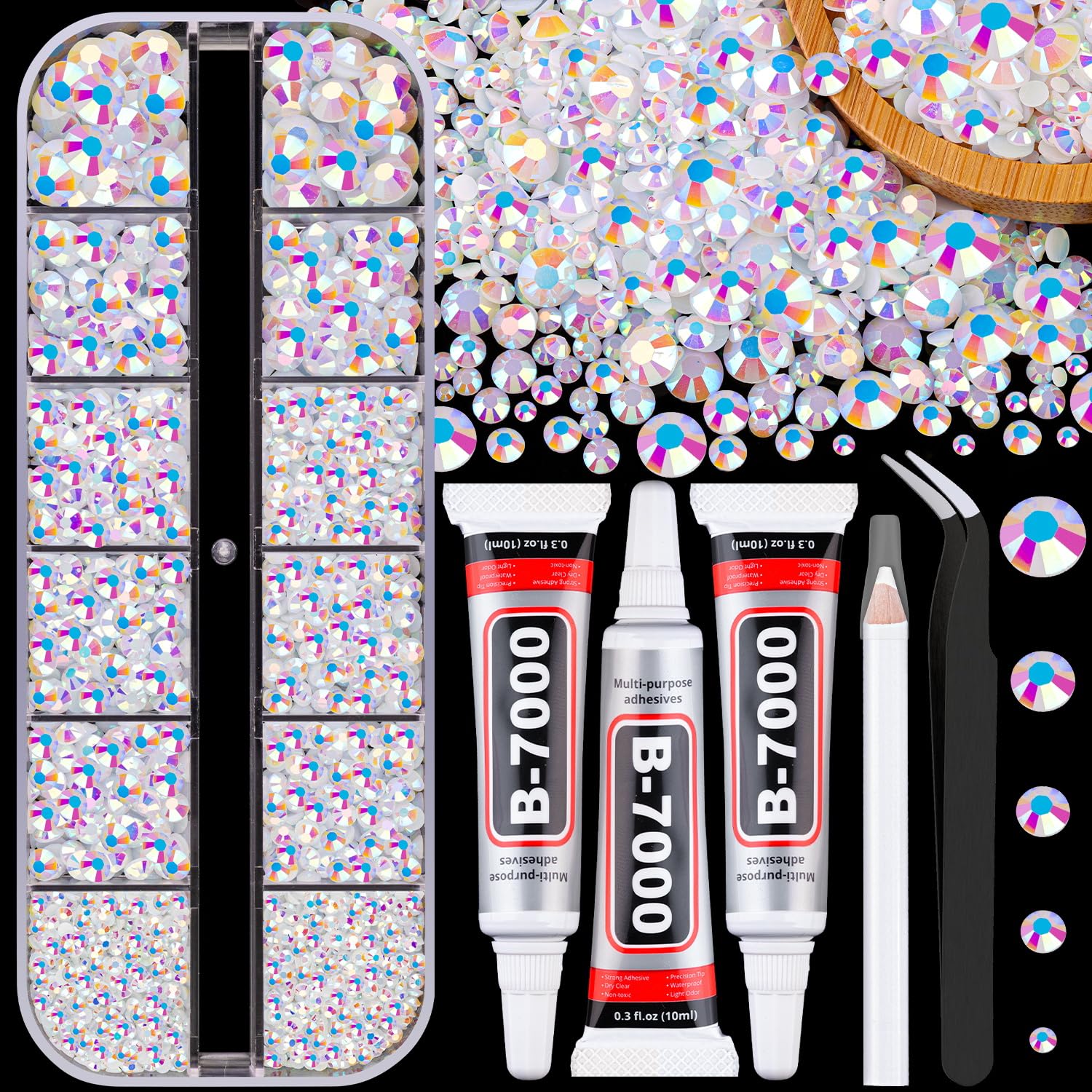 TINKRSTUFF front packaging showing rhinestones and glue for ready crafting