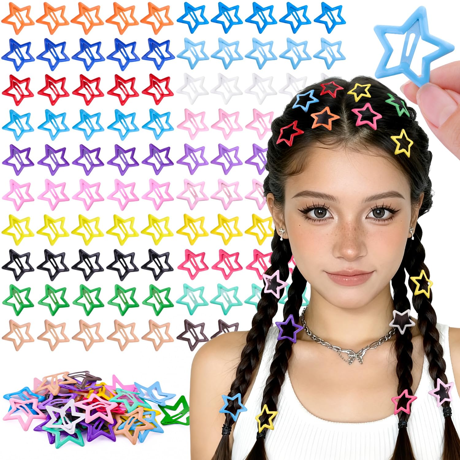 TINKRSTUFF front packaging showing 100 colorful star clips and set benefit