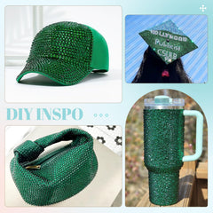TINKRSTUFF rhinestones glued on fabric detail for secure hold and eye-catching shine