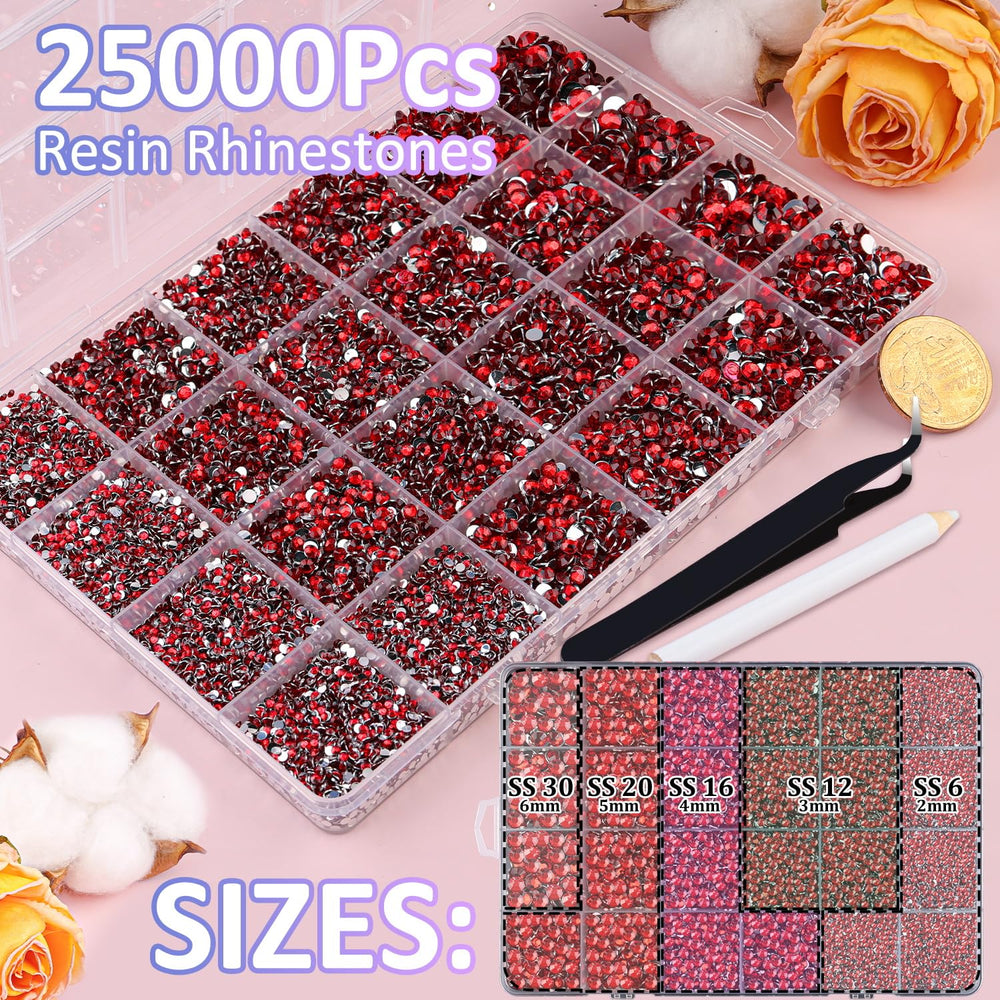 TINKRSTUFF open 24-grid organizer revealing mixed 2–6mm sizes, simplifies selection and storage