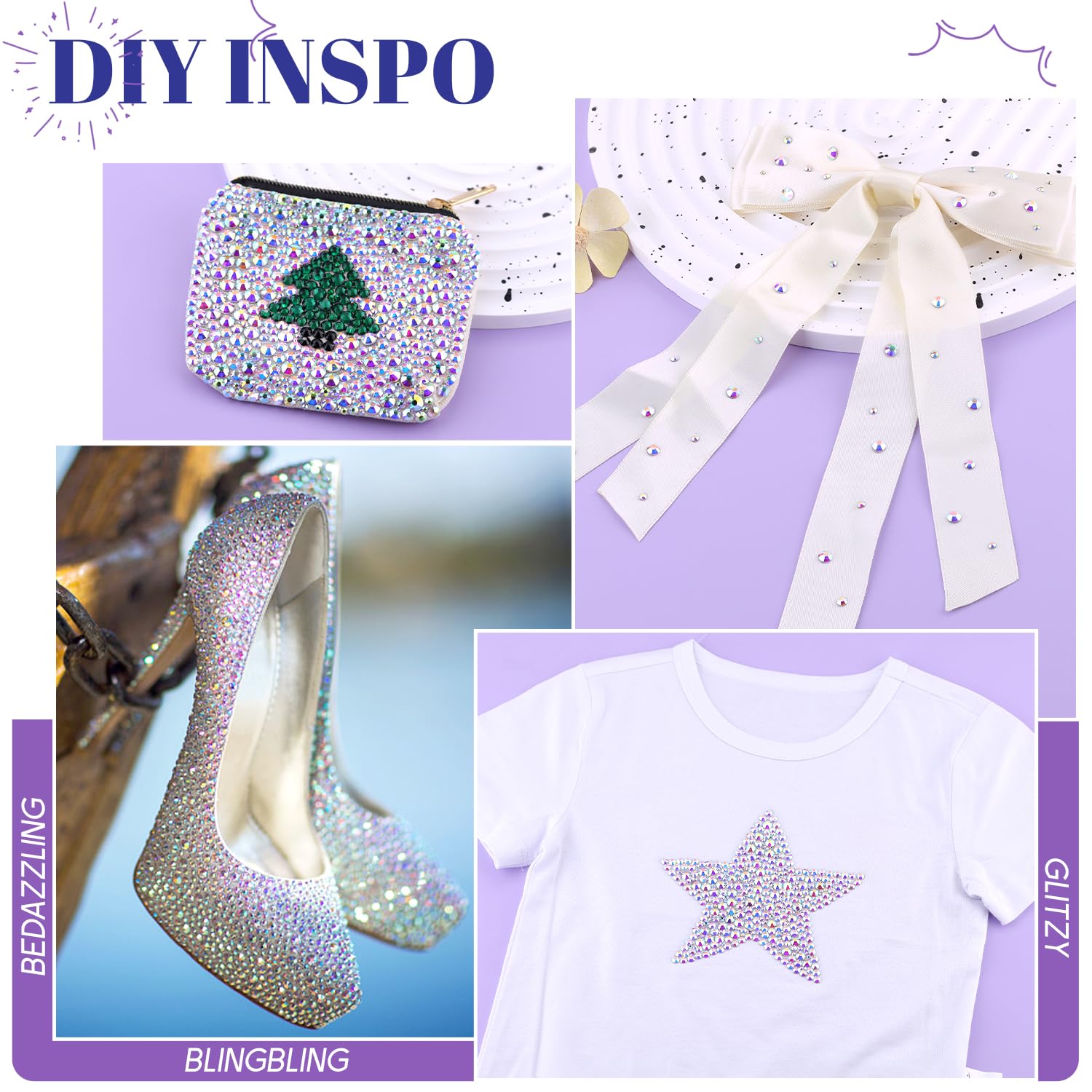 TINKRSTUFF rhinestones iron-applied to denim jeans for eye-catching decoration