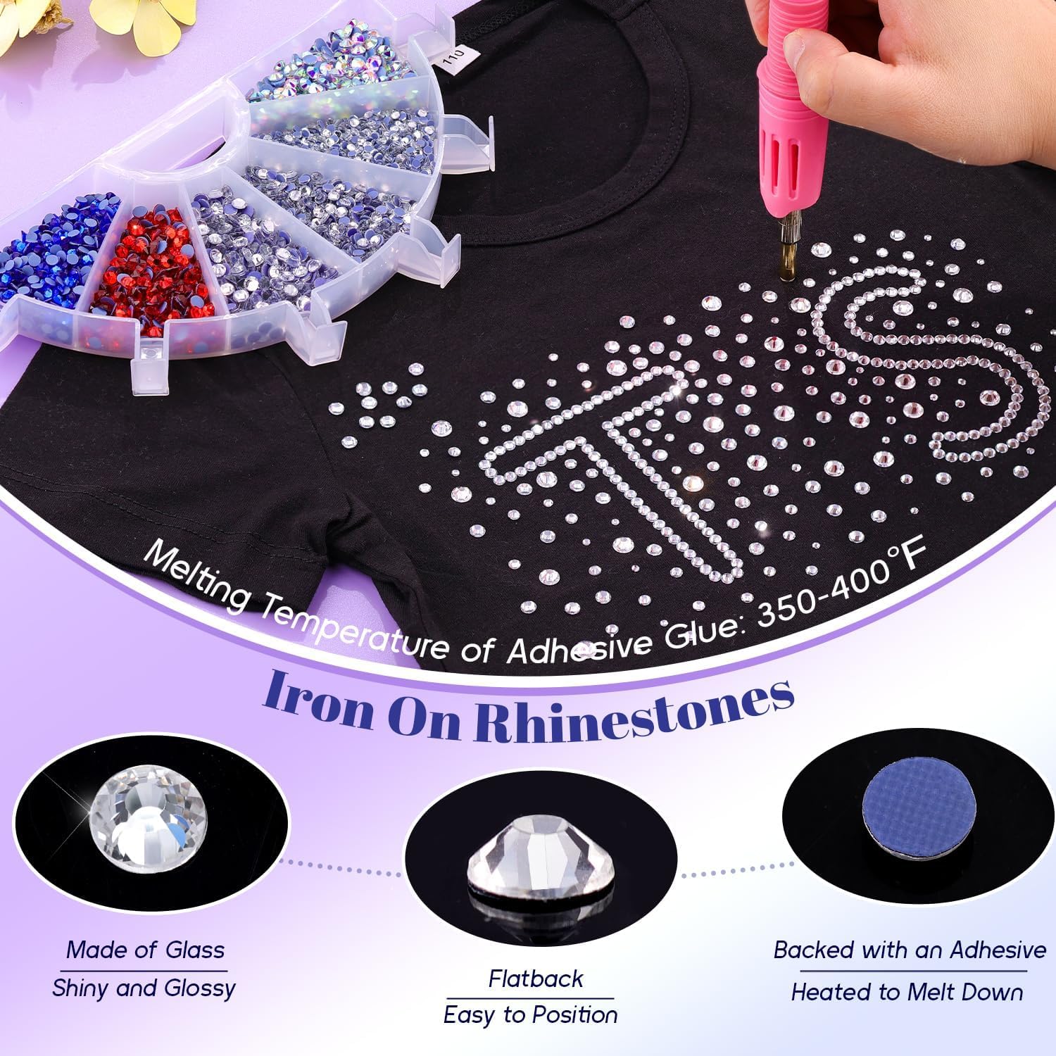TINKRSTUFF applying rhinestones with an iron on denim for strong bond