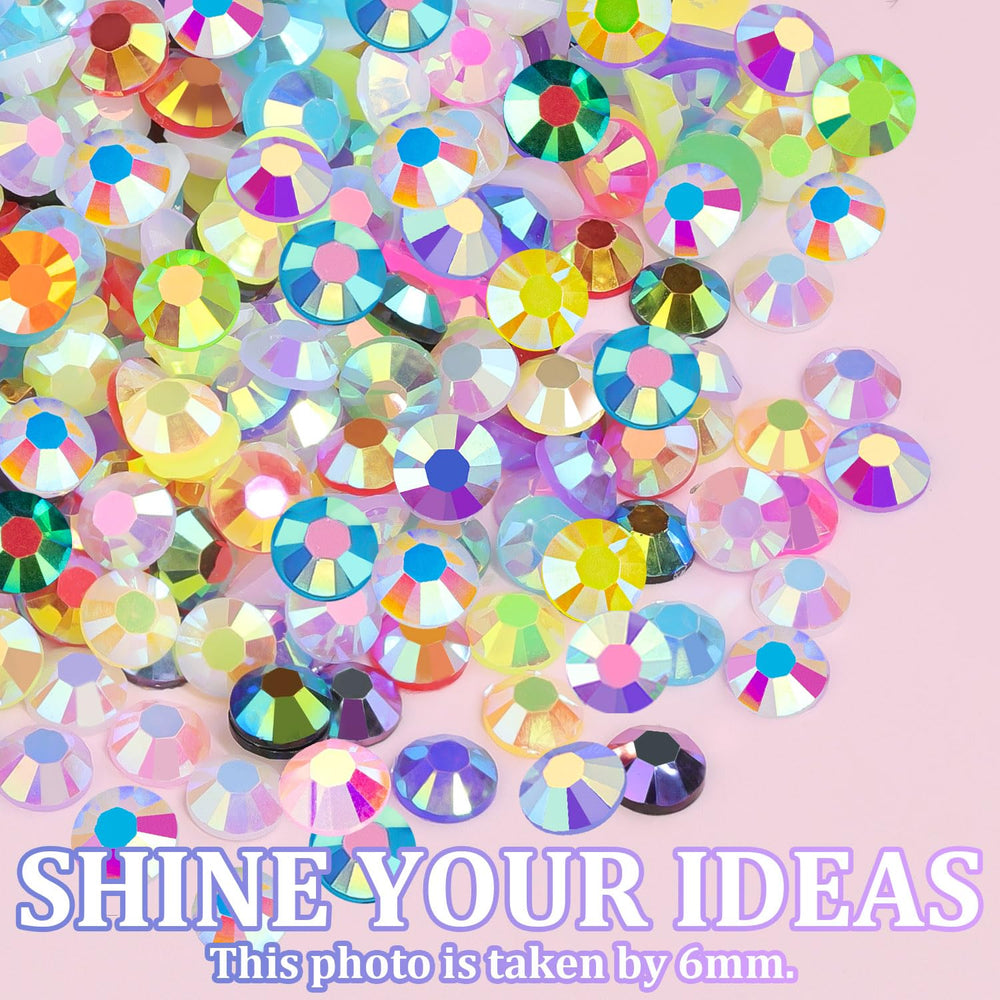 TINKRSTUFF craft table scene with gems and finished projects inspiring creativity