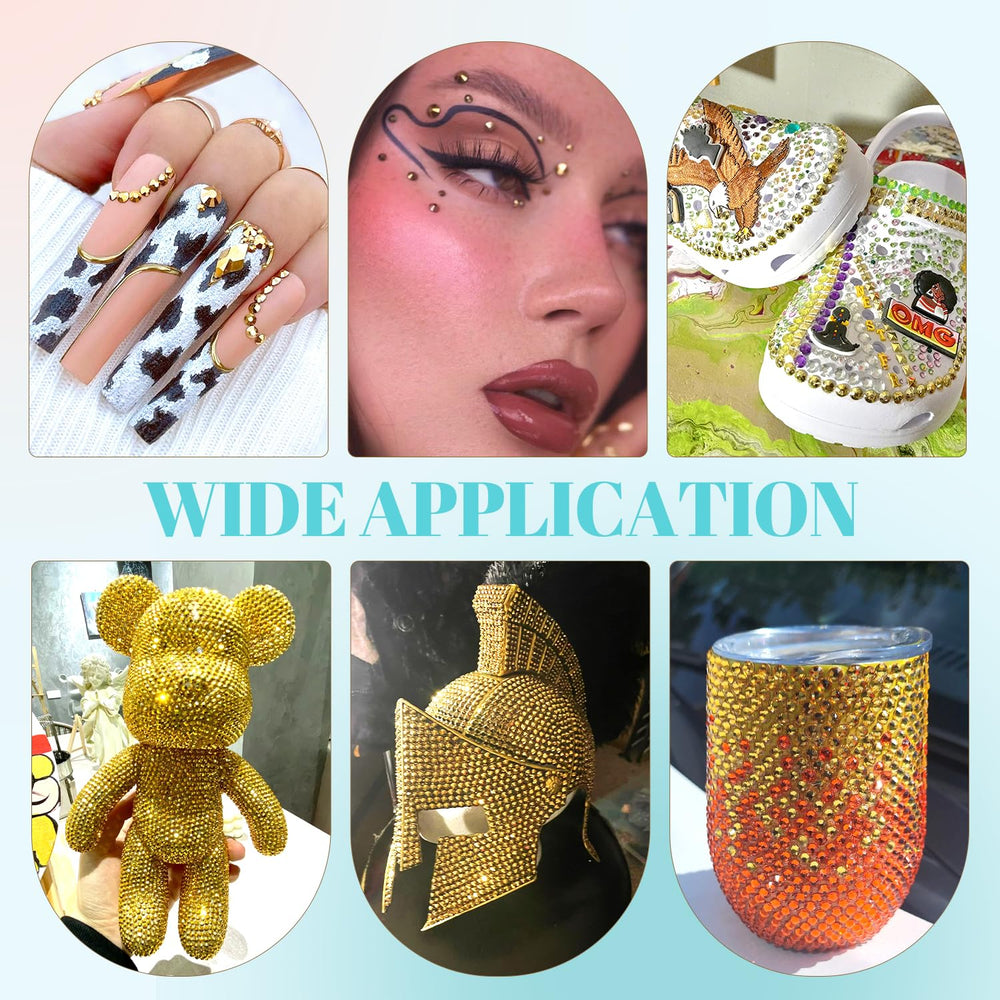 TINKRSTUFF crystals decorating a tumbler in a lifestyle scene adding personalized shimmer