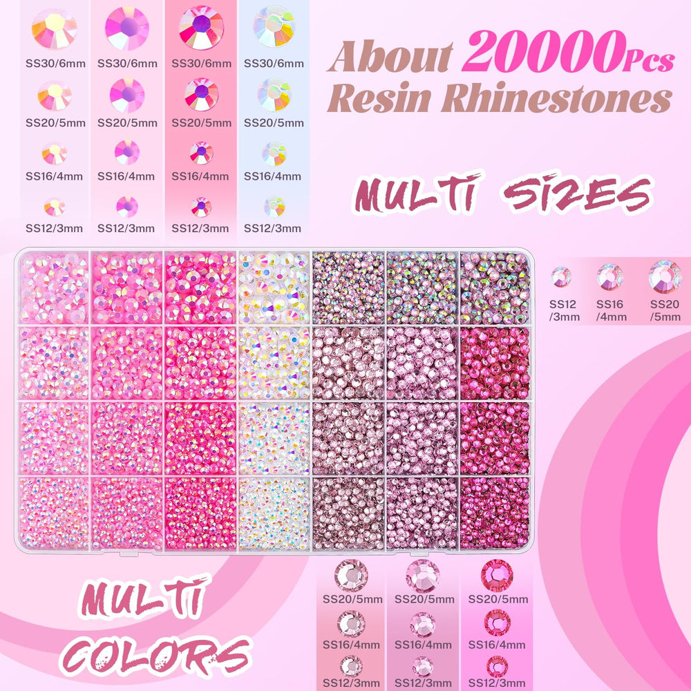 TINKRSTUFF open grid box with sorted rhinestones for easy organization benefit
