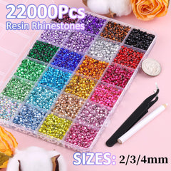 TINKRSTUFF open compartment grid showing multicolor 2/3/4mm stones for easy selection