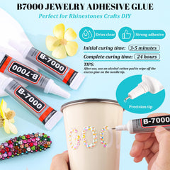 TINKRSTUFF pickup pen tweezers and two B7000 glue tubes for precise application