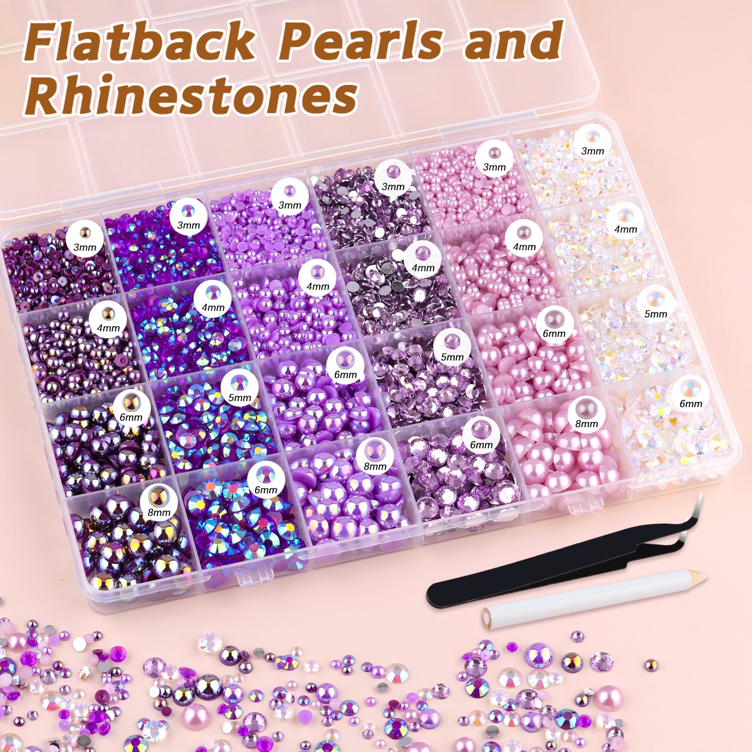TINKRSTUFF purple rhinestone facet detail showing iridescent sparkle for accents