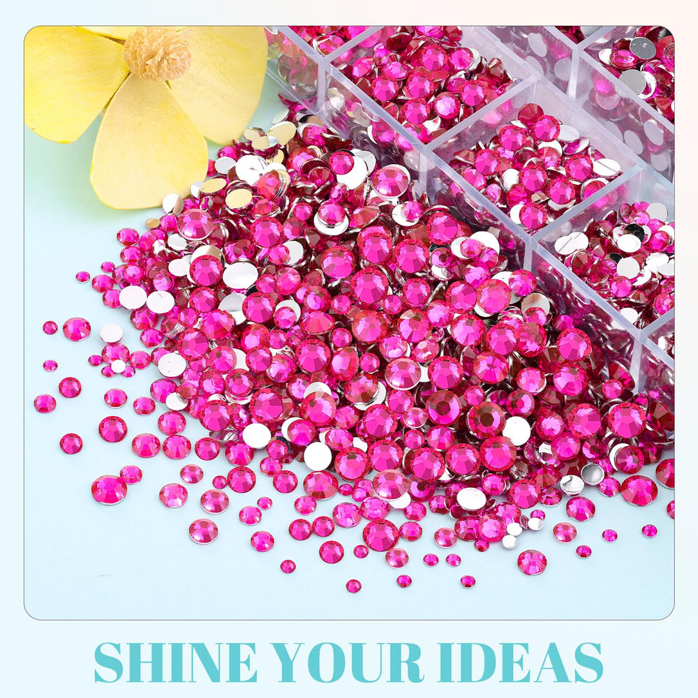 TINKRSTUFF rhinestones next to a coin showing size scale and easy planning benefit