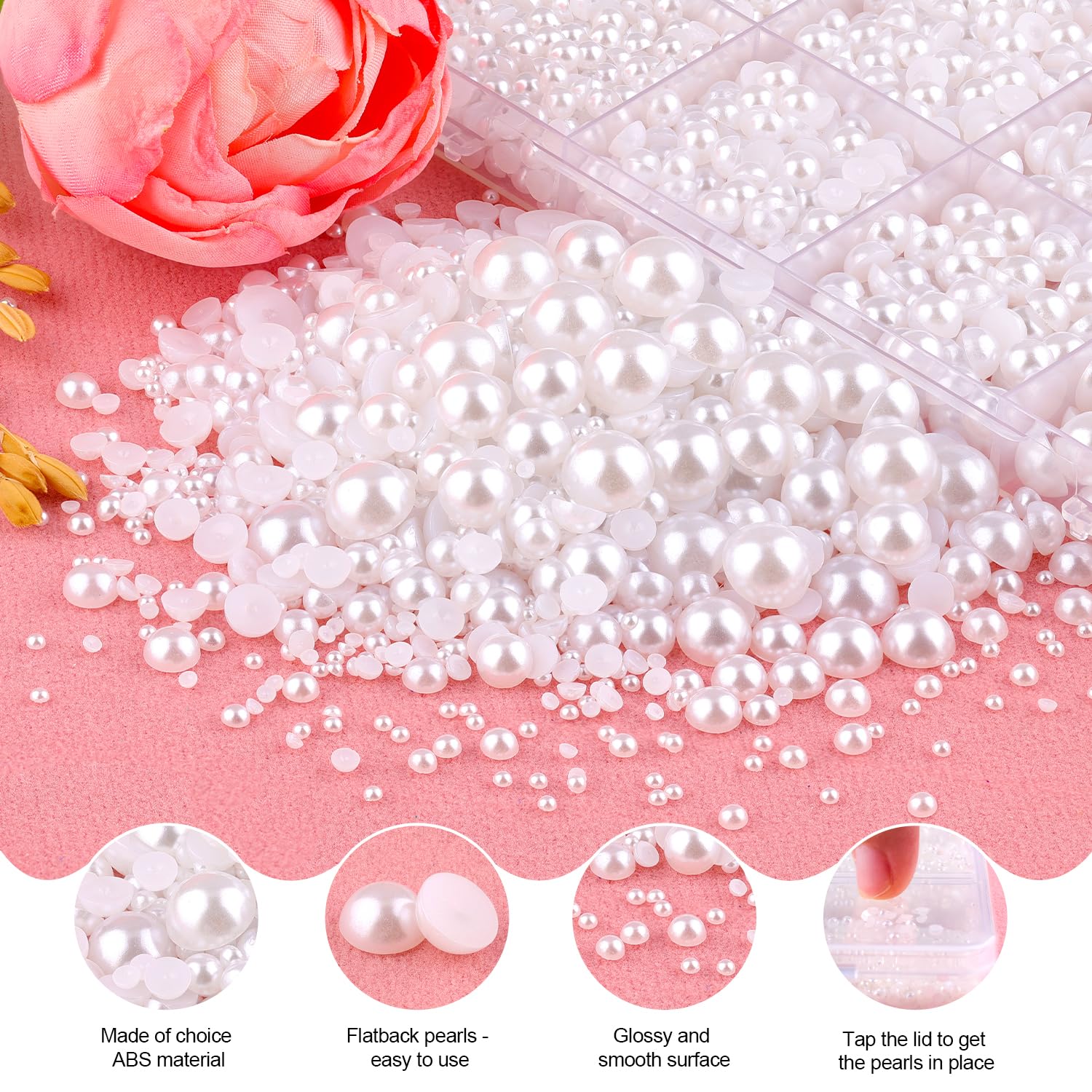 TINKRSTUFF pearls beside coin for clear size and scale reference