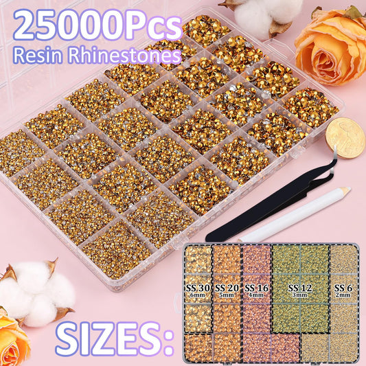 TINKRSTUFF mixed-size rhinestones neatly separated by grid for fast selection