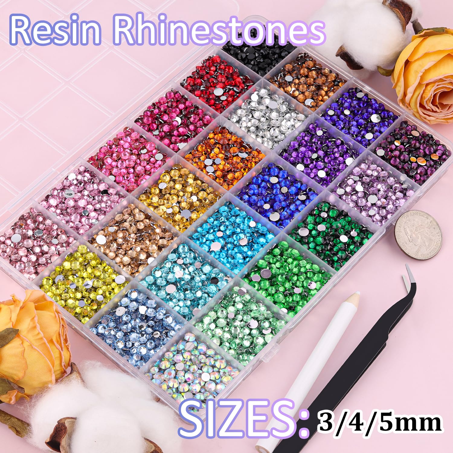 TINKRSTUFF close-up of resin rhinestone facets highlighting bright sparkle and visual impact