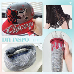 TINKRSTUFF tweezers and pickup pen holding a rhinestone for accurate placement
