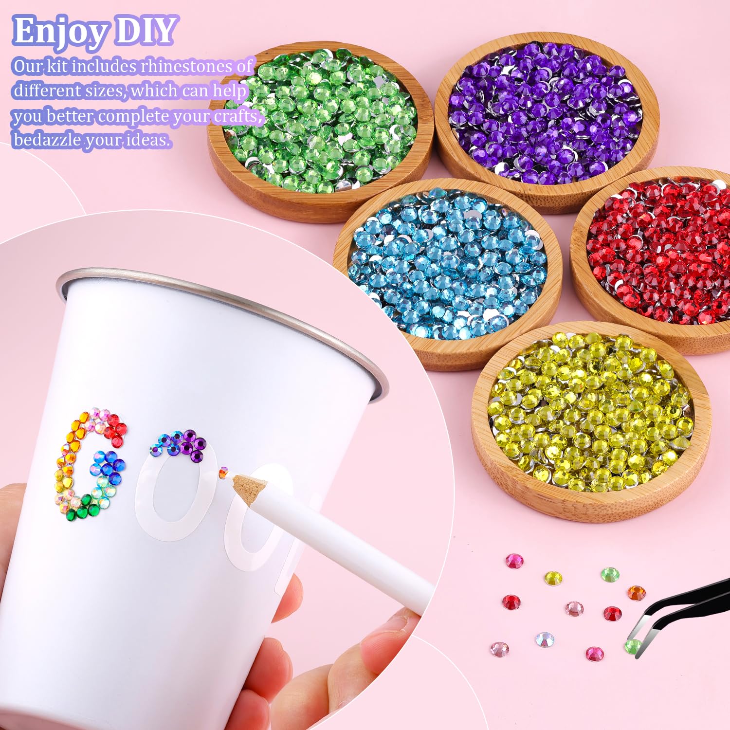 TINKRSTUFF tweezers and pickup pen arranging gems for precise placement benefit