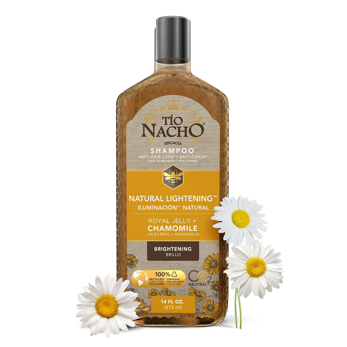 Tio Nacho front bottle view showing product and benefit of brightening