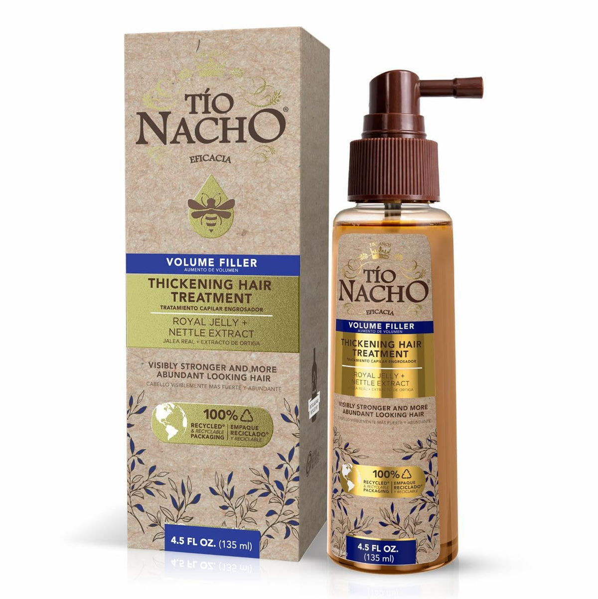 Tío Nacho front packaging showing product and benefits for fuller hair