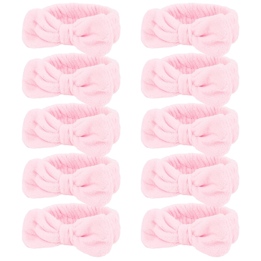 TIOSRU front pack of ten pink headbands shows value and coordinated look