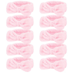 TIOSRU front pack of ten pink headbands shows value and coordinated look