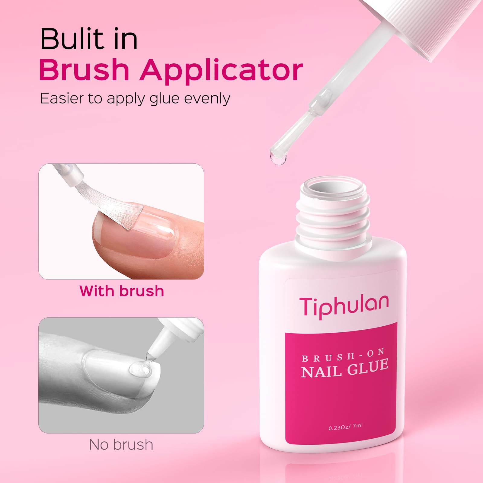 TIPHULAN brush applicator close-up for precise, mess-free application
