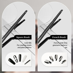 Tipsketch brushes in use painting a detailed floral nail design