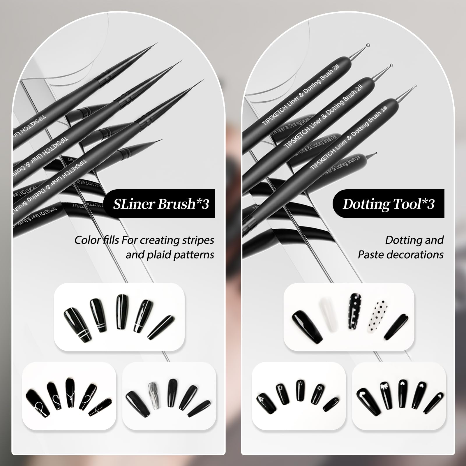 Tipsketch French tip demonstration producing crisp smile lines