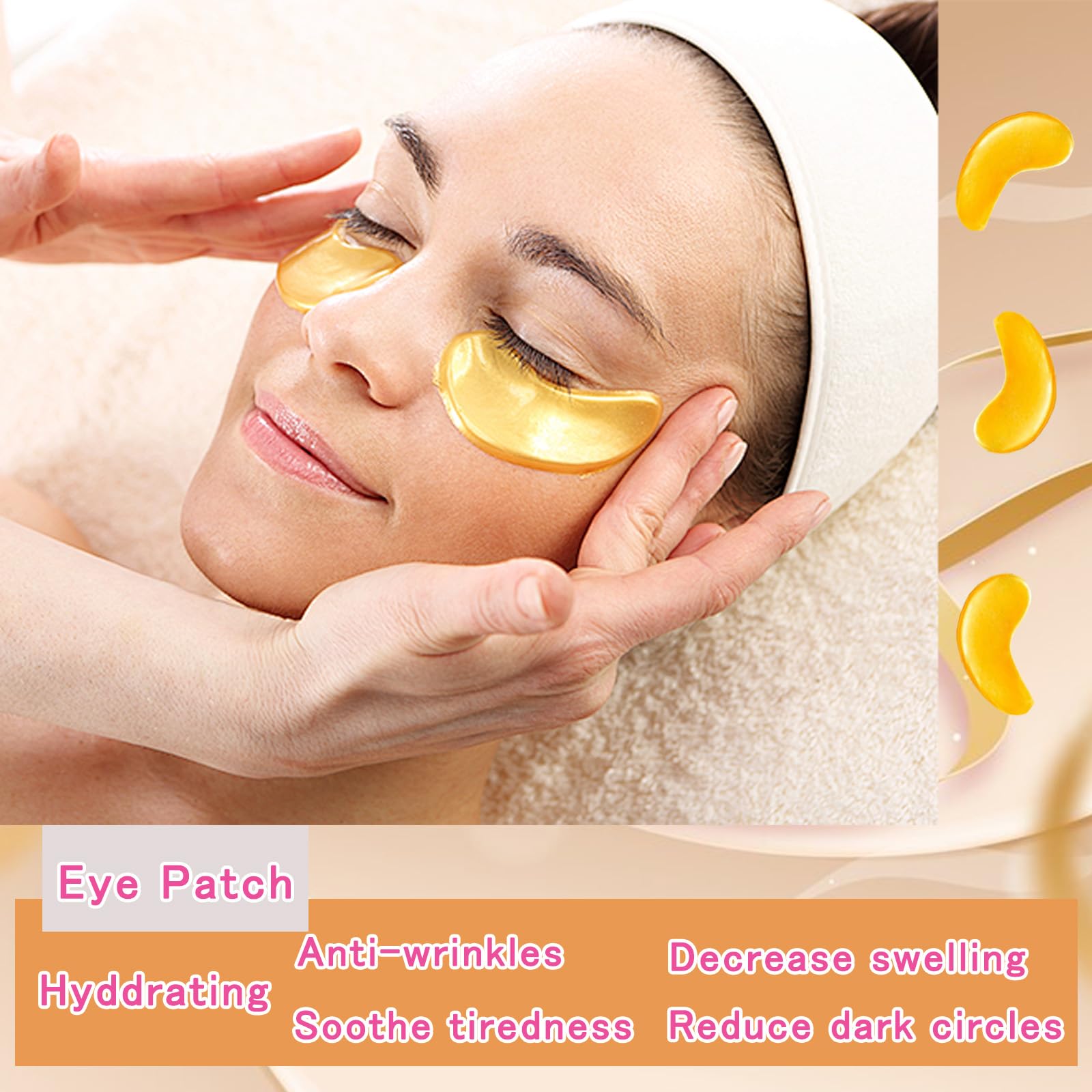 TIRDET eye and lip masks in use on face for quick pampering