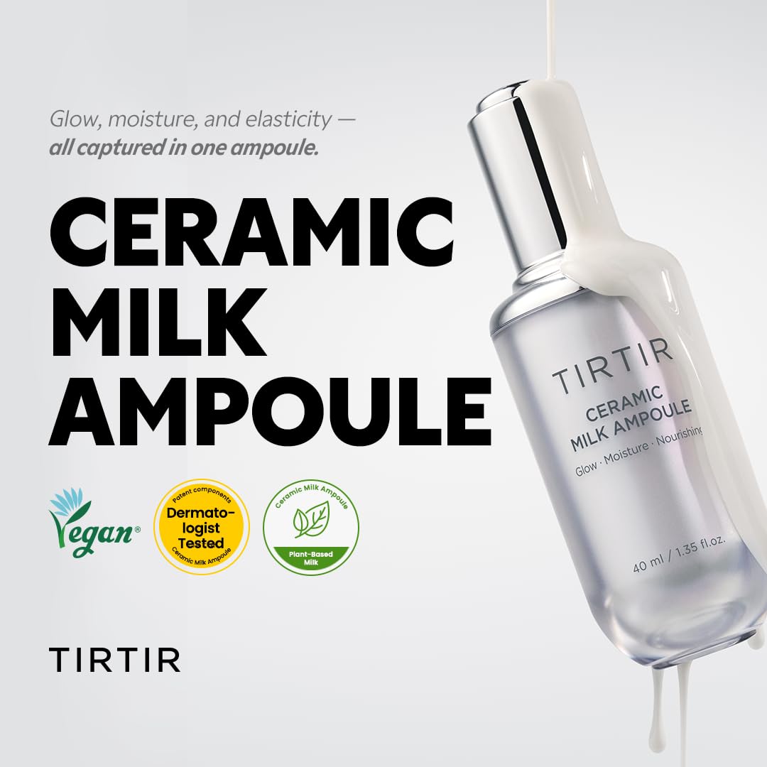 TIRTIR close-up of milky texture highlighting lightweight hydrating finish