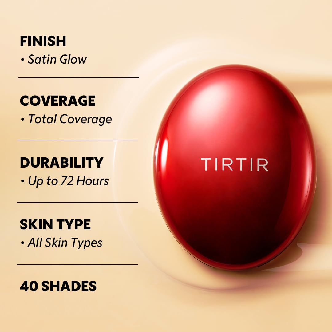 TIRTIR compact held in hand to show mini size and portability benefits